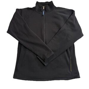 LL Bean Men Size Medium Pullover 1/2 Zip‎ Jacket Black Exercise Hiking Gorpcore